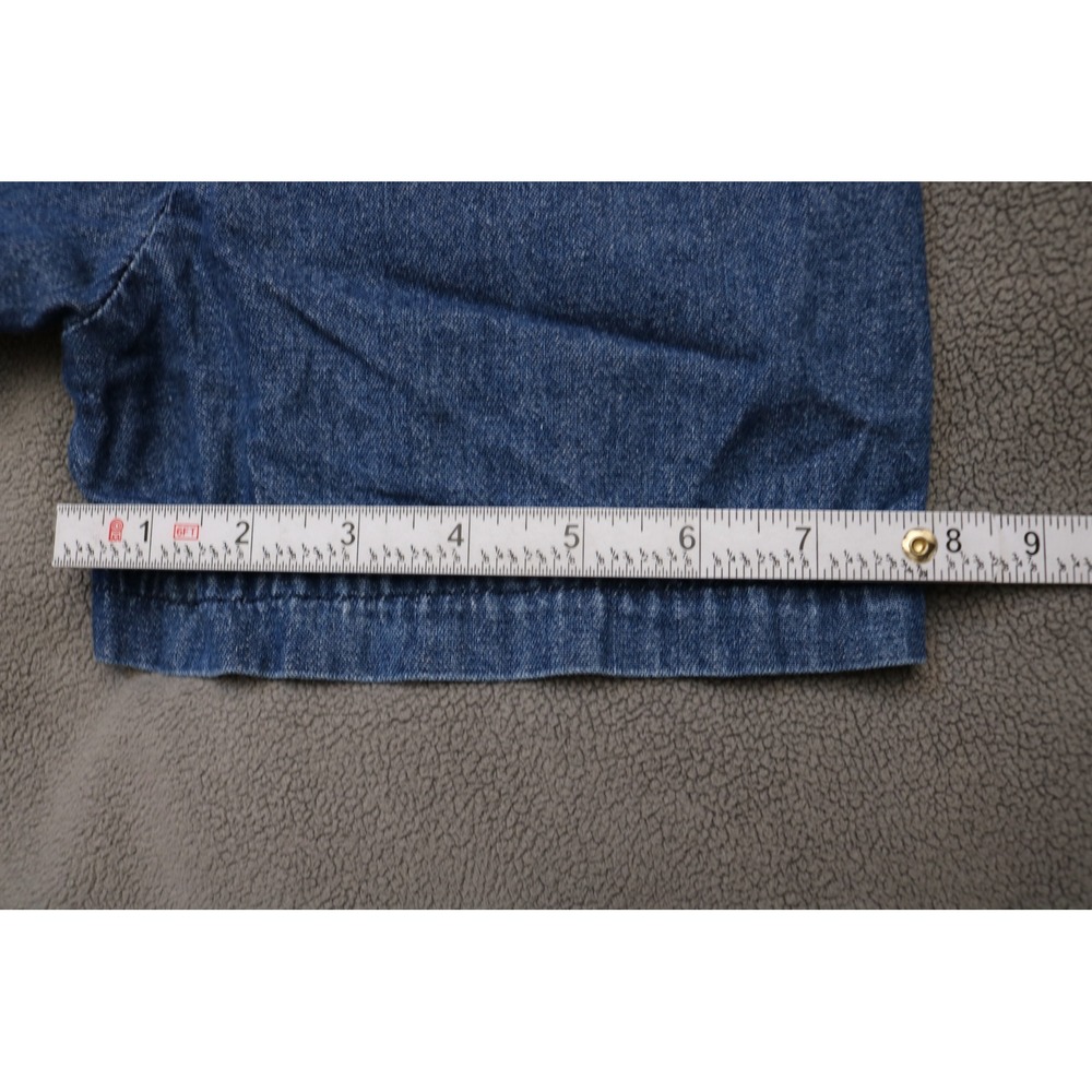 Vintage AMERICAN SWEETHEART Denim Midi Dress Women Large Blue Pocket Buttons 90s - Picture 10 of 15